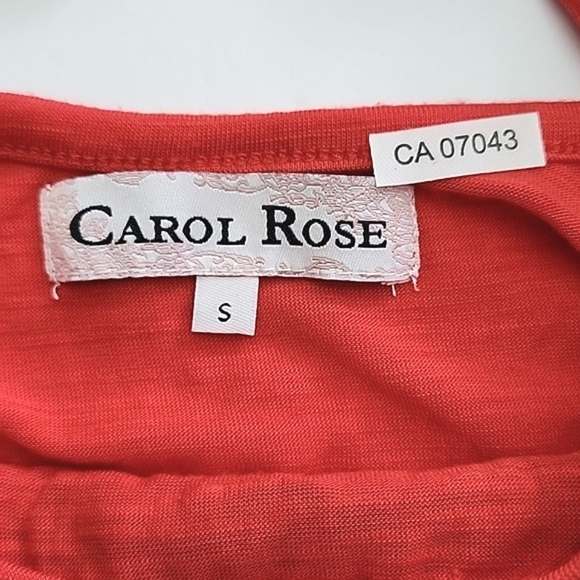 ⭐️3/ $30⭐️ Carole Rose Red  Tank Top Beaded Round Neckline Lightweight Size S - Picture 8 of 11